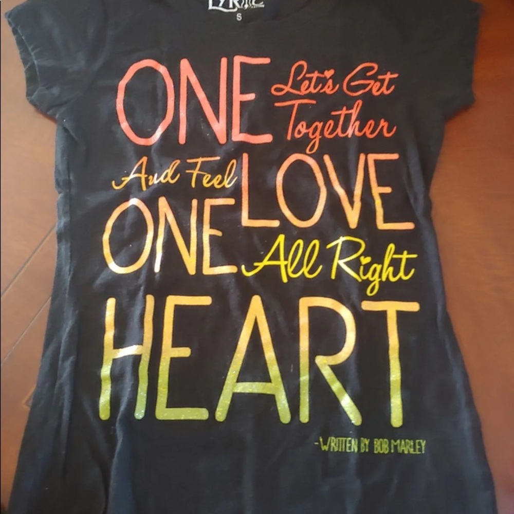 Bob Marley one love lyric shirt